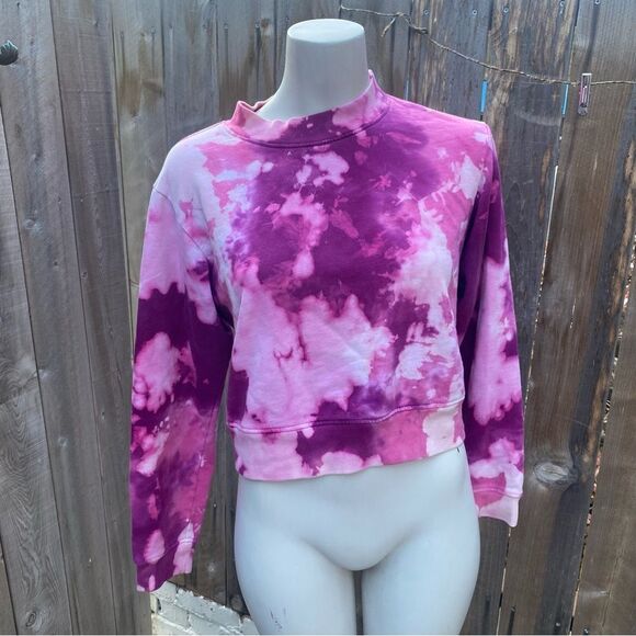 Cotton Citizen MILAN CREW SWEATSHIRT in pink tie dye size XS - Picture 11 of 11